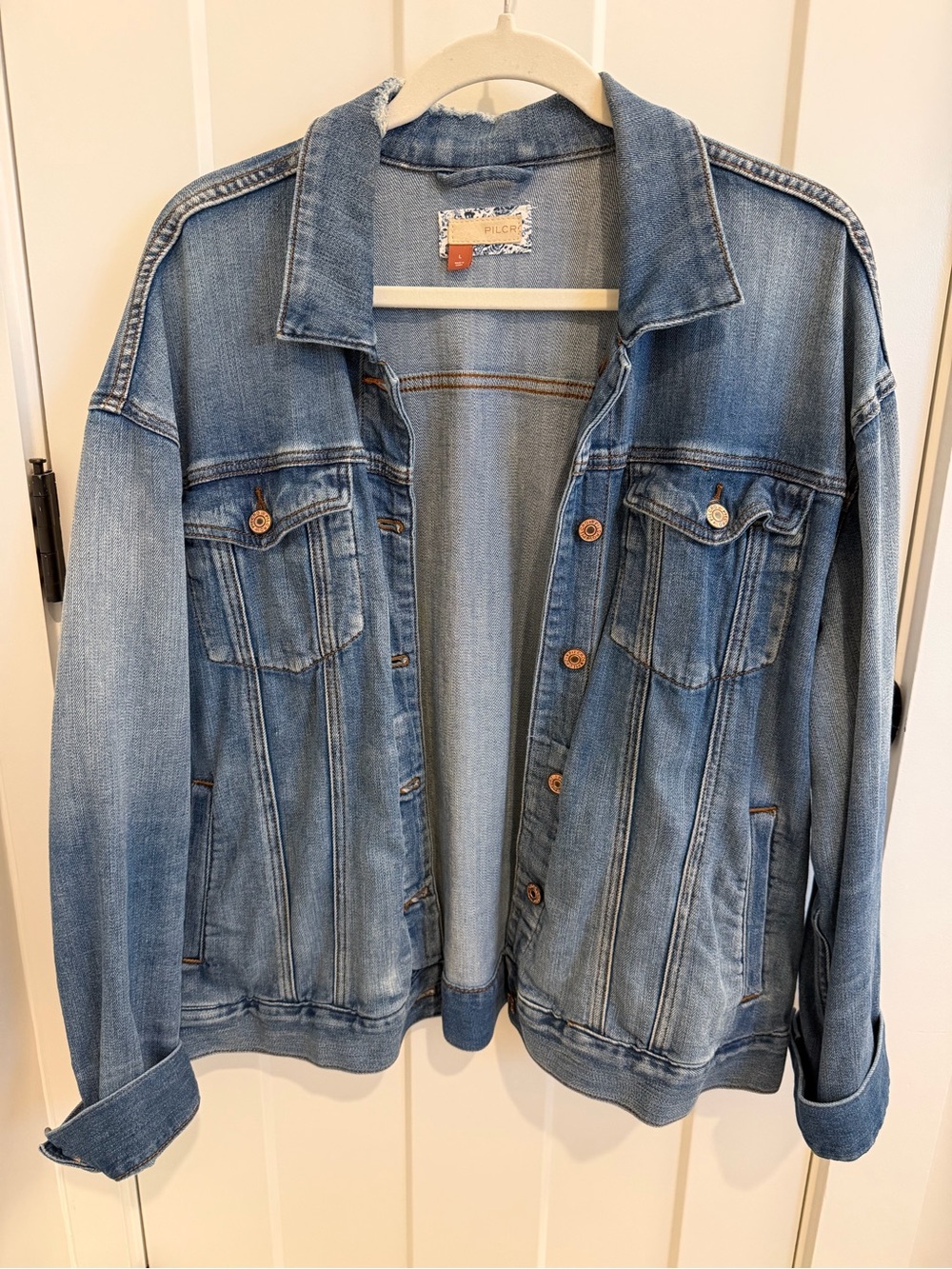 Pilcro Oversize Light Blue Denim Jacket - Women
